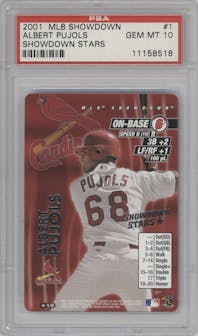 Albert Pujols from the 2001 MLB Showdown Unlimited set graded by PSA and given an overall grade of 10.