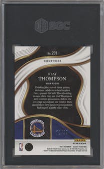 Klay Thompson from the 2023-24 Panini Select  set featuring a Blue Flash parallel graded by SGC and given an overall grade of 10.