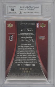 Andre Iguodala from the 2005-06 Upper Deck Exquisite Collection  set graded by Beckett and given an overall grade of 8.5.