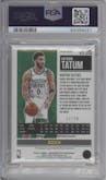 Jayson Tatum from the 2020-21 Panini Contenders Optic set featuring a Blue parallel graded by PSA and given an overall grade of 10.