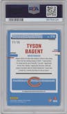 Tyson Bagent from the 2023 Donruss Optic set featuring a Ice parallel graded by PSA and given an overall grade of 10.