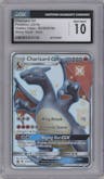 Charizard GX from the 2019 Pokemon S&M  set graded by CSG and given an overall grade of 10.