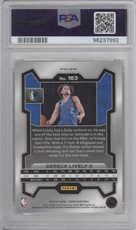 Dereck Lively II from the 2023-24 Panini Prizm set featuring a White Prizm parallel graded by PSA and given an overall grade of 9.