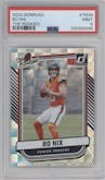 Bo Nix from the 2024 Donruss set graded by PSA and given an overall grade of 9.