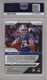 Josh Allen from the 2018 Panini Prizm set featuring a Red Wave Prizm parallel graded by PSA and given an overall grade of 10.