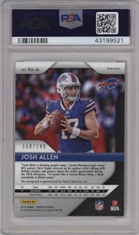 Josh Allen from the 2018 Panini Prizm set featuring a Red Wave Prizm parallel graded by PSA and given an overall grade of 10.