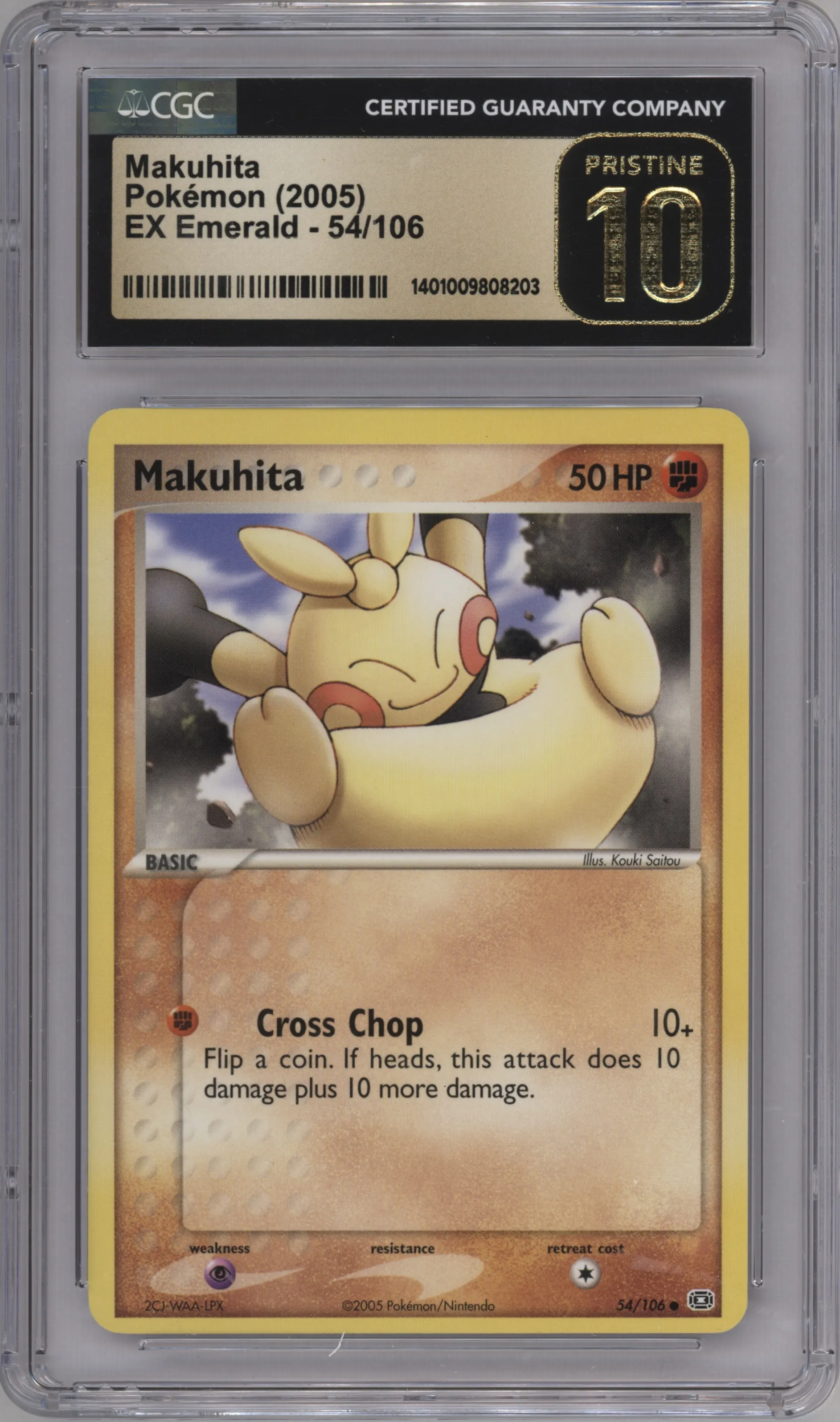 2005 Pokemon EX Emerald Makuhita CGC 10