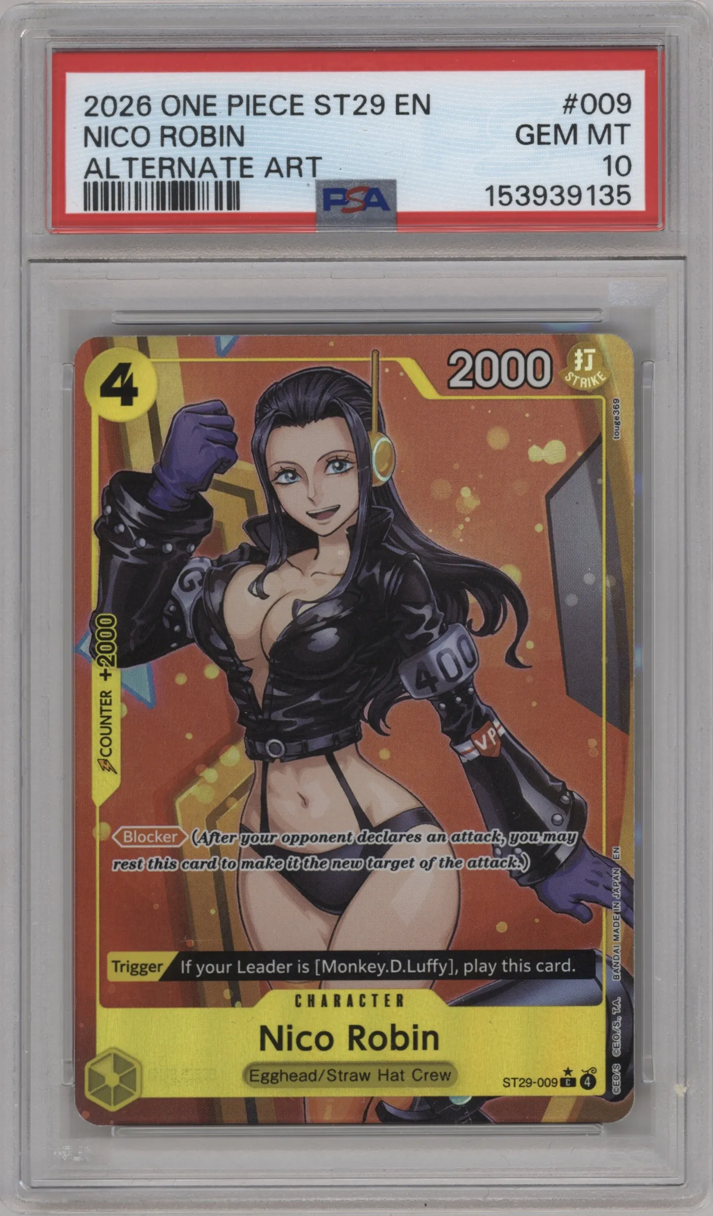 2026 One Piece Egghead Starter Deck Nico Robin Full Art C #ST29-009 C PSA 10