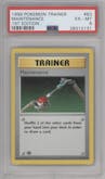 Maintenance from the 1999 Pokemon set graded by PSA and given an overall grade of 6.