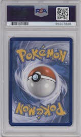 Pikachu EX from the 2016 Pokemon XY set featuring a Pikachu EX Red & Blue Collection parallel graded by PSA and given an overall grade of 8.