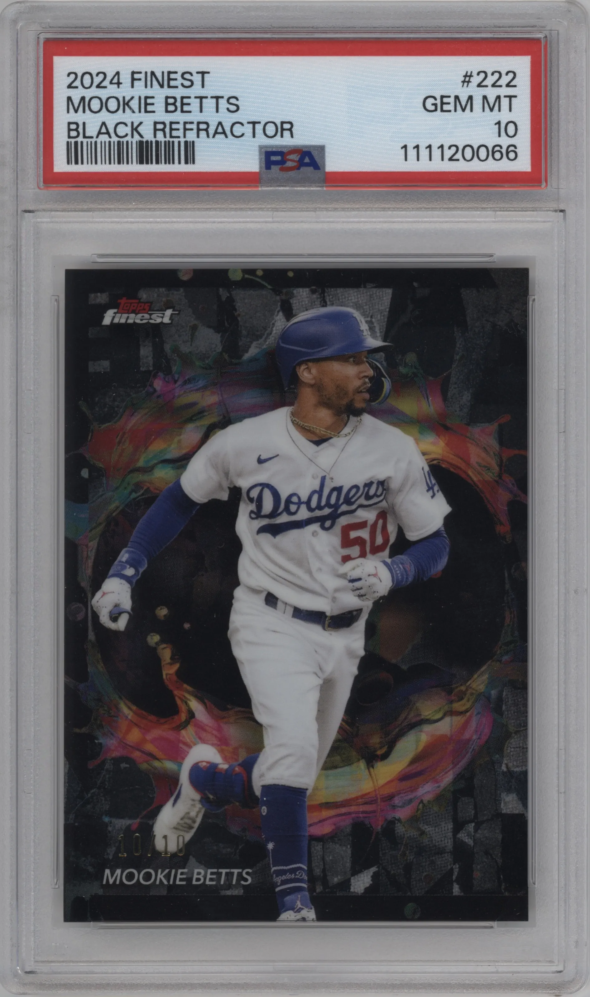 2024 Topps Finest Mookie Betts Black Refractor #222 PSA 10
