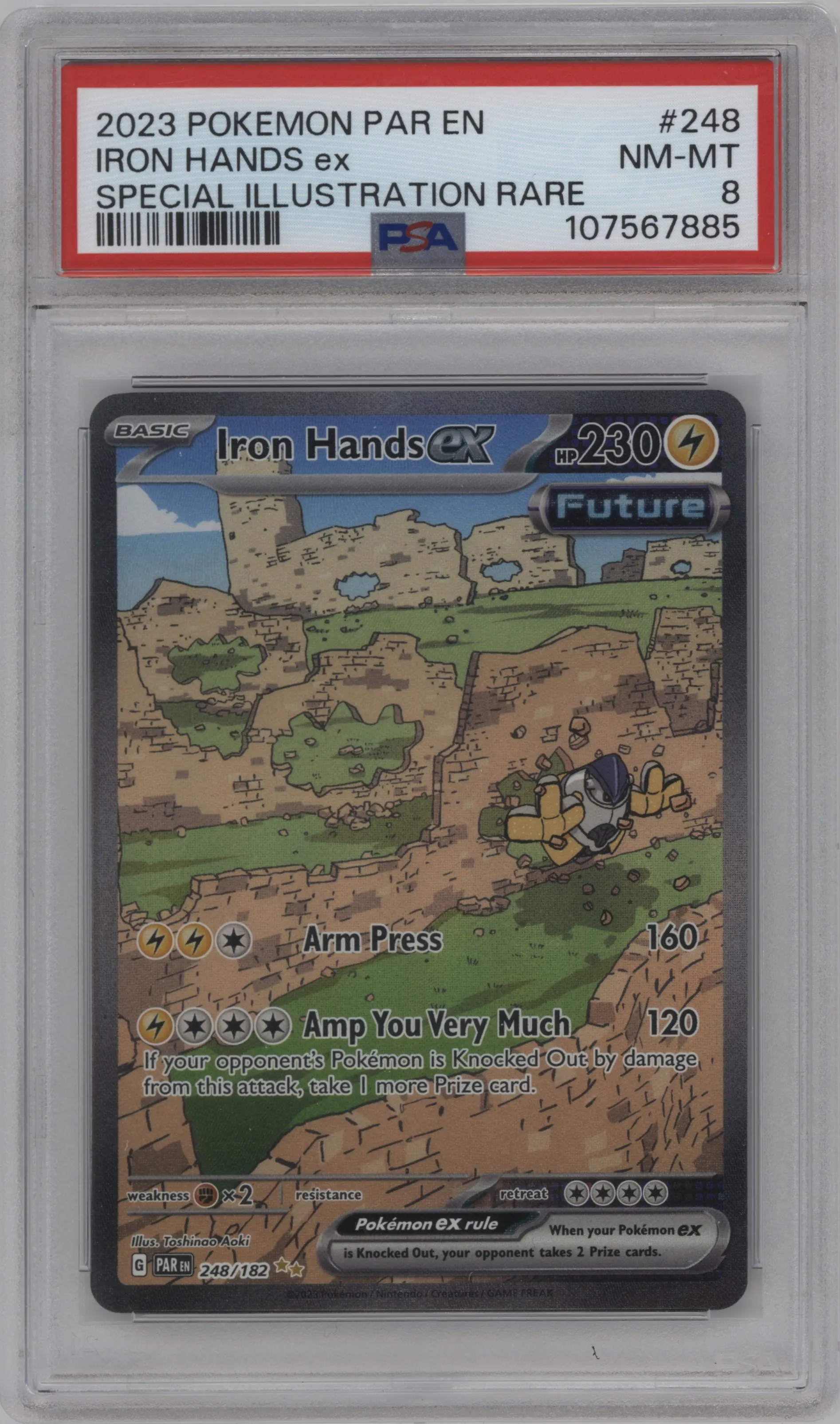 2023 Pokemon SV Paradox Rift Iron Hands ex #248 PSA 8