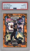 Bryce Young from the 2023 Panini Prizm set featuring a Orange Ice parallel graded by PSA and given an overall grade of 10.