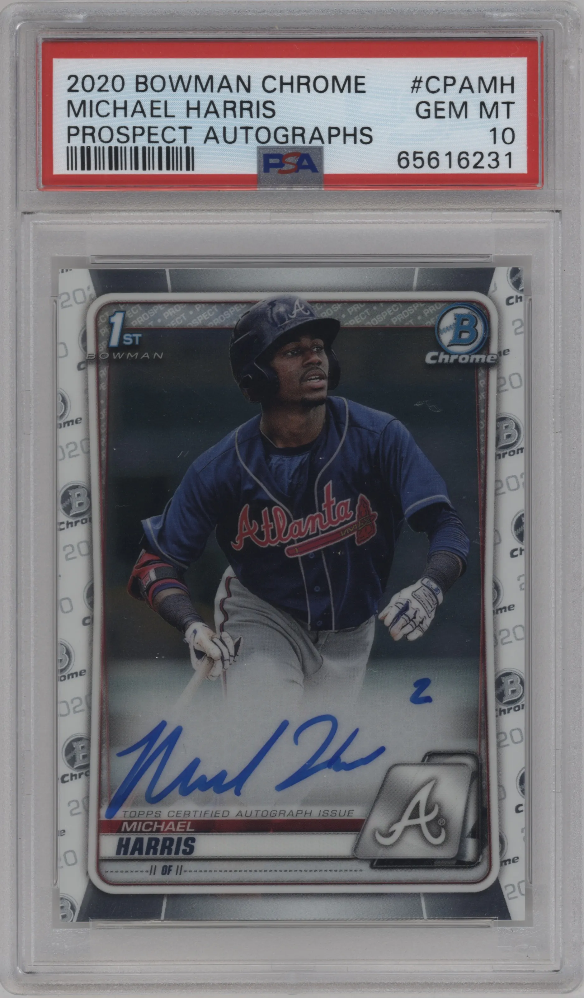 2020 Bowman Chrome Pros.Auto Michael Harris #CPA-MH PSA 10
