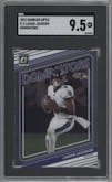 Lamar Jackson from the 2022 Panini Donruss Optic set graded by SGC and given an overall grade of 9.5.