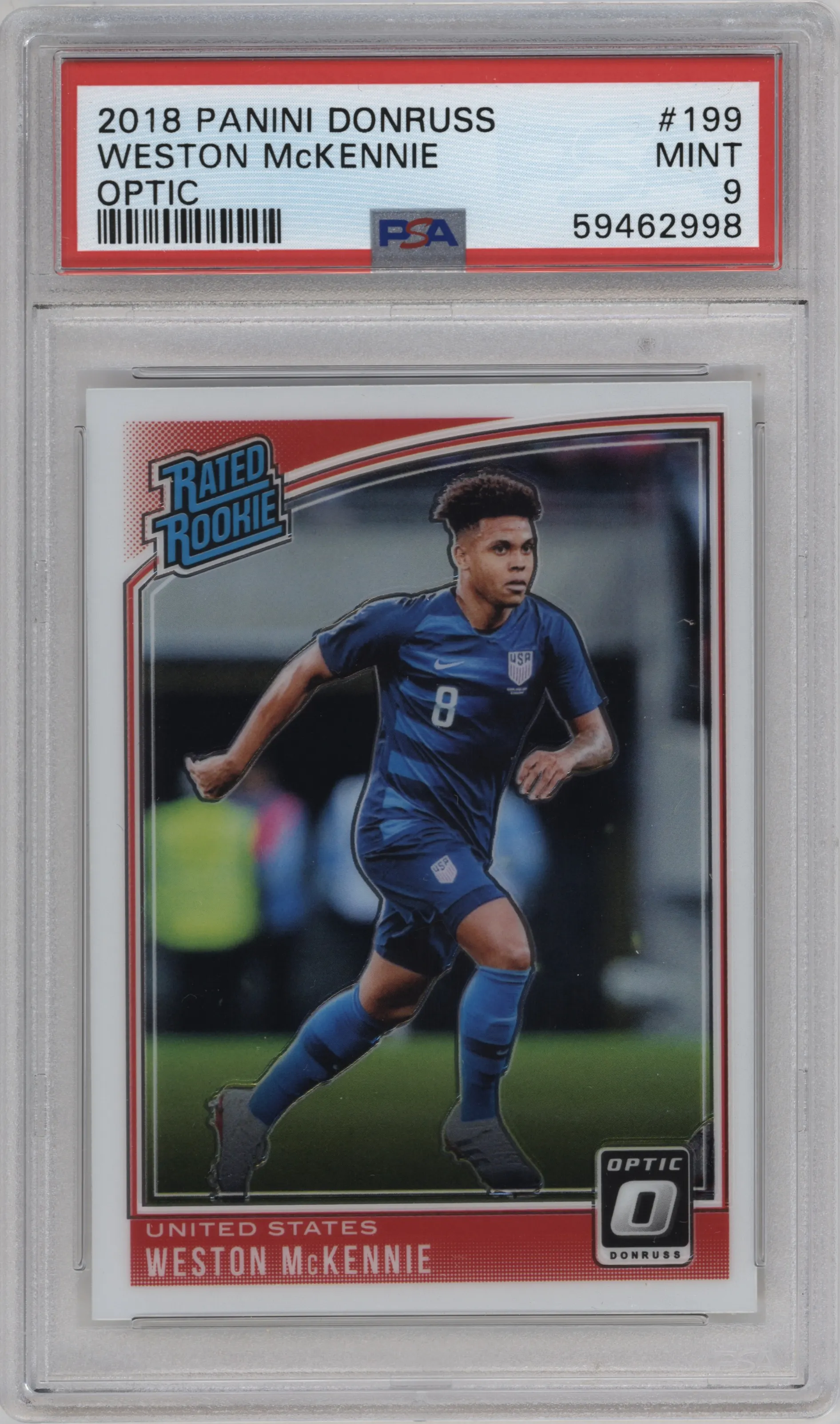 2018 Panini Donruss Optic Rtd.Rke. Weston McKennie PSA 9