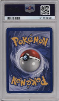 Charizard from the 1999 Pokemon set graded by PSA and given an overall grade of 8.