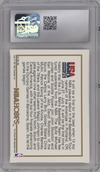 Team USA Header from the 1991-92 NBA Hoops set graded by CSG and given an overall grade of 9.