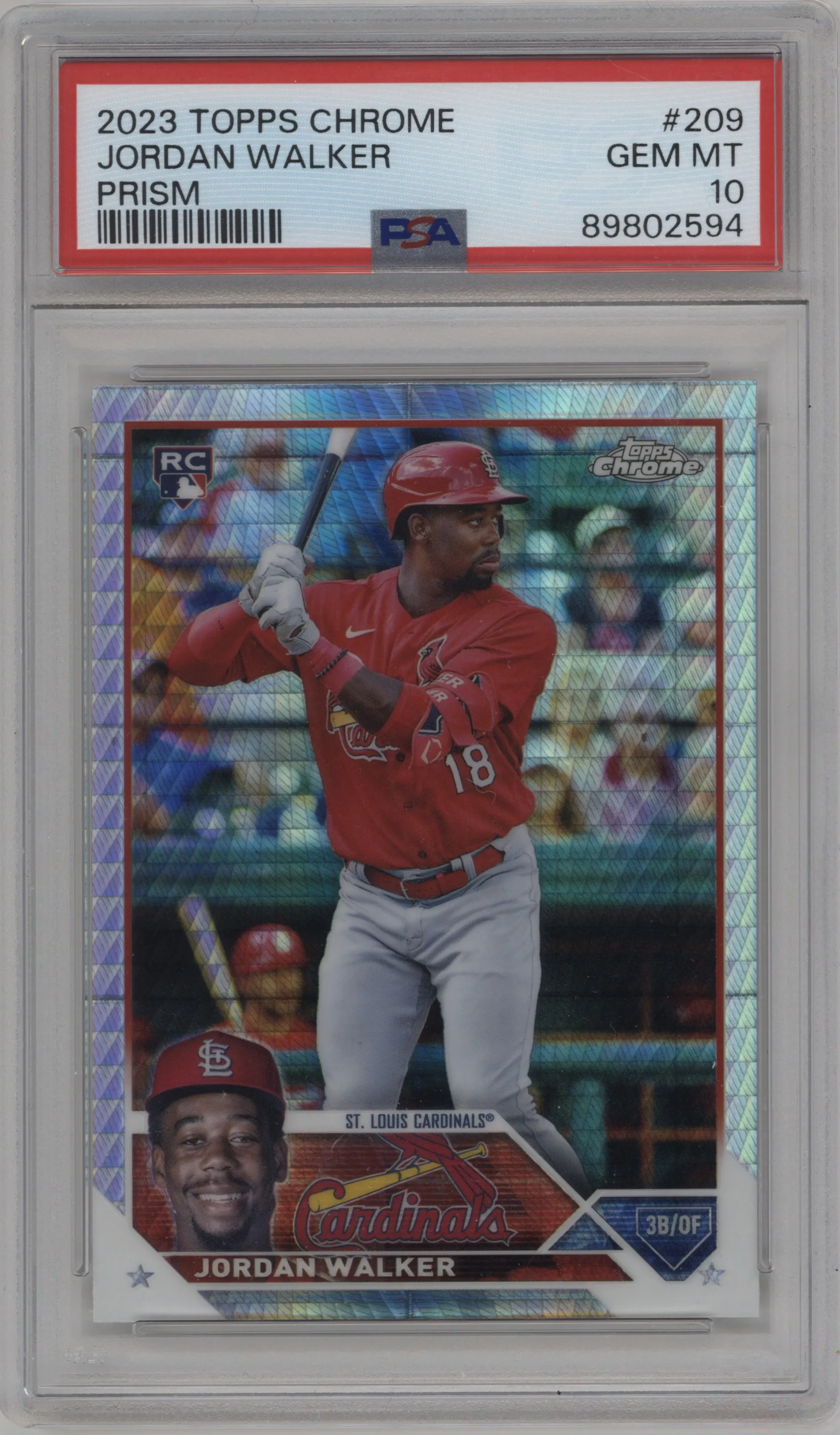 2023 Topps Chrome Jordan Walker Prism Refractor #209 PSA 10