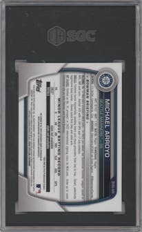 Michael Arroyo from the 2023 Bowman Mega Box set graded by SGC and given an overall grade of 10.