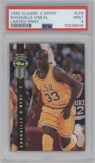 Shaquille O'Neal from the 1992 Classic Four Sport set graded by PSA and given an overall grade of 9.
