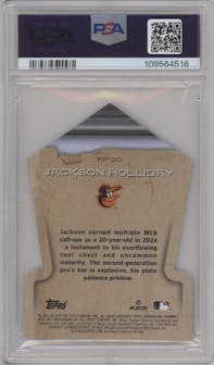 Jackson Holliday from the 2024 Bowman's Best set graded by PSA and given an overall grade of 10.