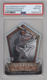 Jackson Holliday from the 2024 Bowman's Best set graded by PSA and given an overall grade of 10.