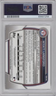 Wyatt Langford from the 2023 Bowman Draft set graded by PSA and given an overall grade of 9.