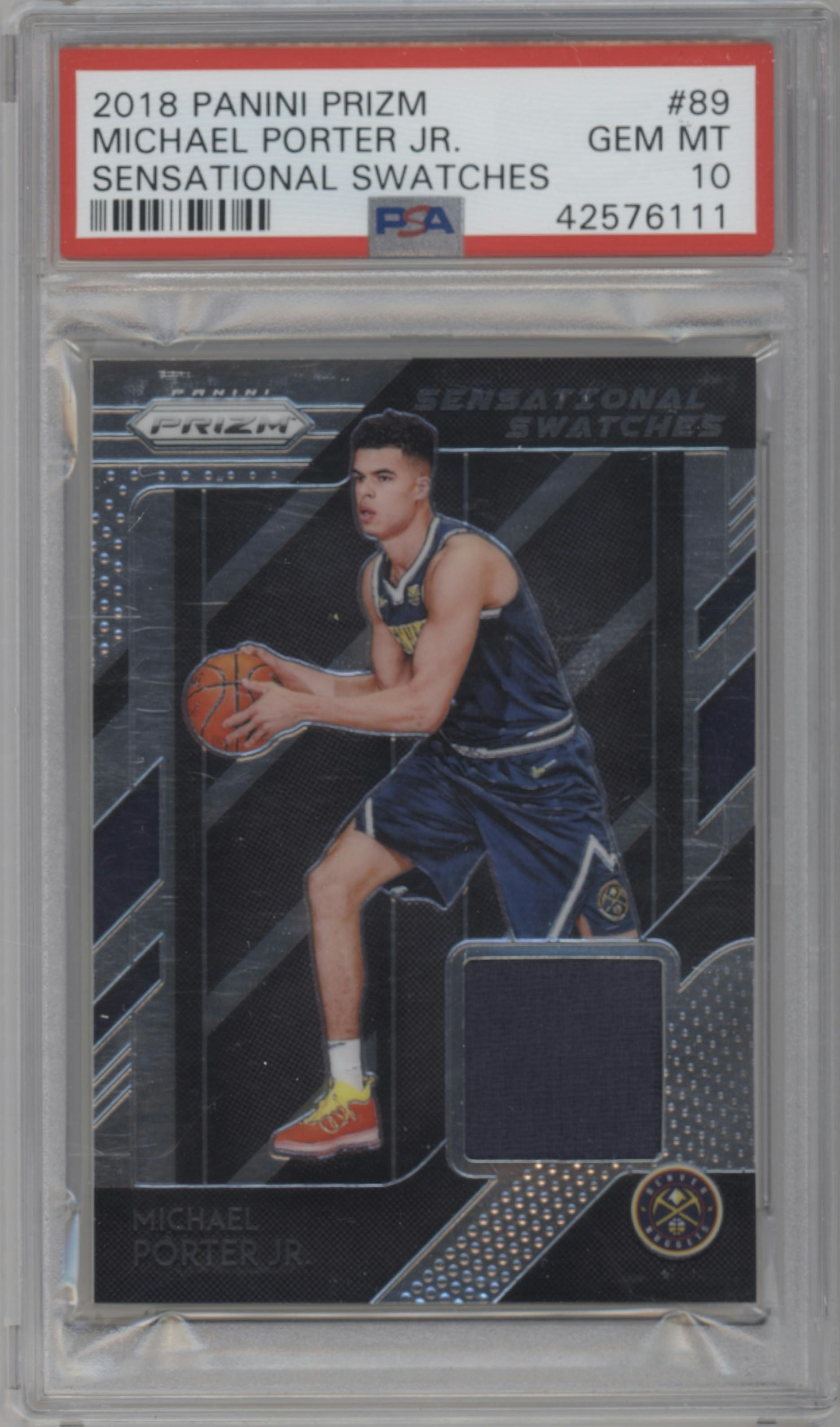 Michael Porter Jr. from the 2018-19 Panini Prizm set graded by PSA and given an overall grade of 10.