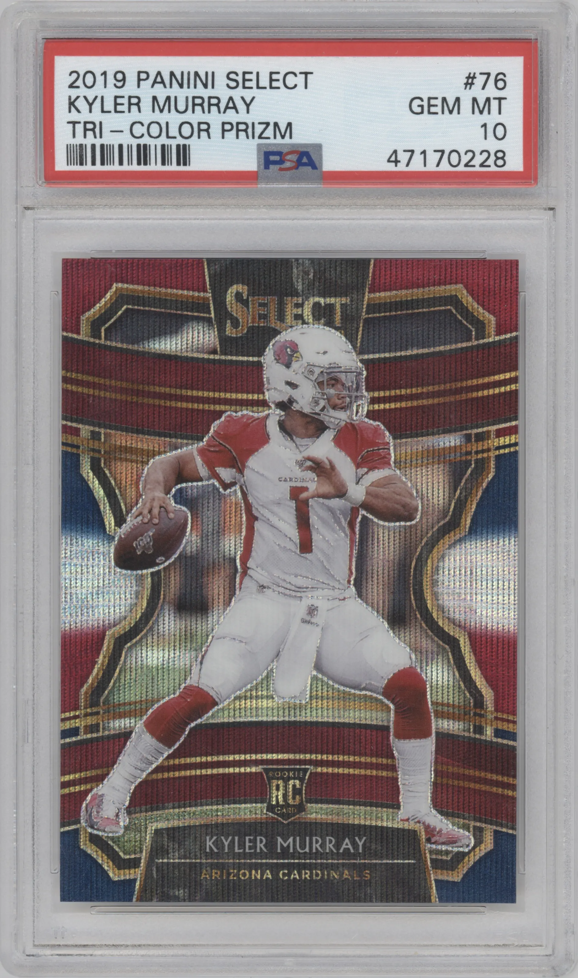 2019 Panini Select Kyler Murray Tri-Color #76 PSA 10