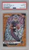 Michael Penix Jr. from the 2024 Panini Prizm set featuring a Disco parallel graded by PSA and given an overall grade of 10.