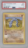 Onix from the 1999 Pokemon set graded by PSA and given an overall grade of 9.