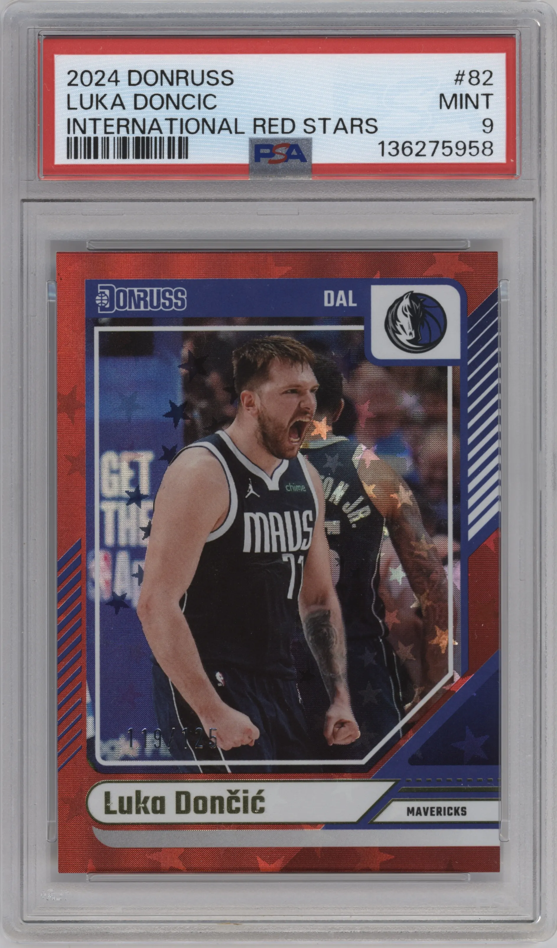 2024 Panini Donruss Luka Doncic International Red Stars #82 PSA 9