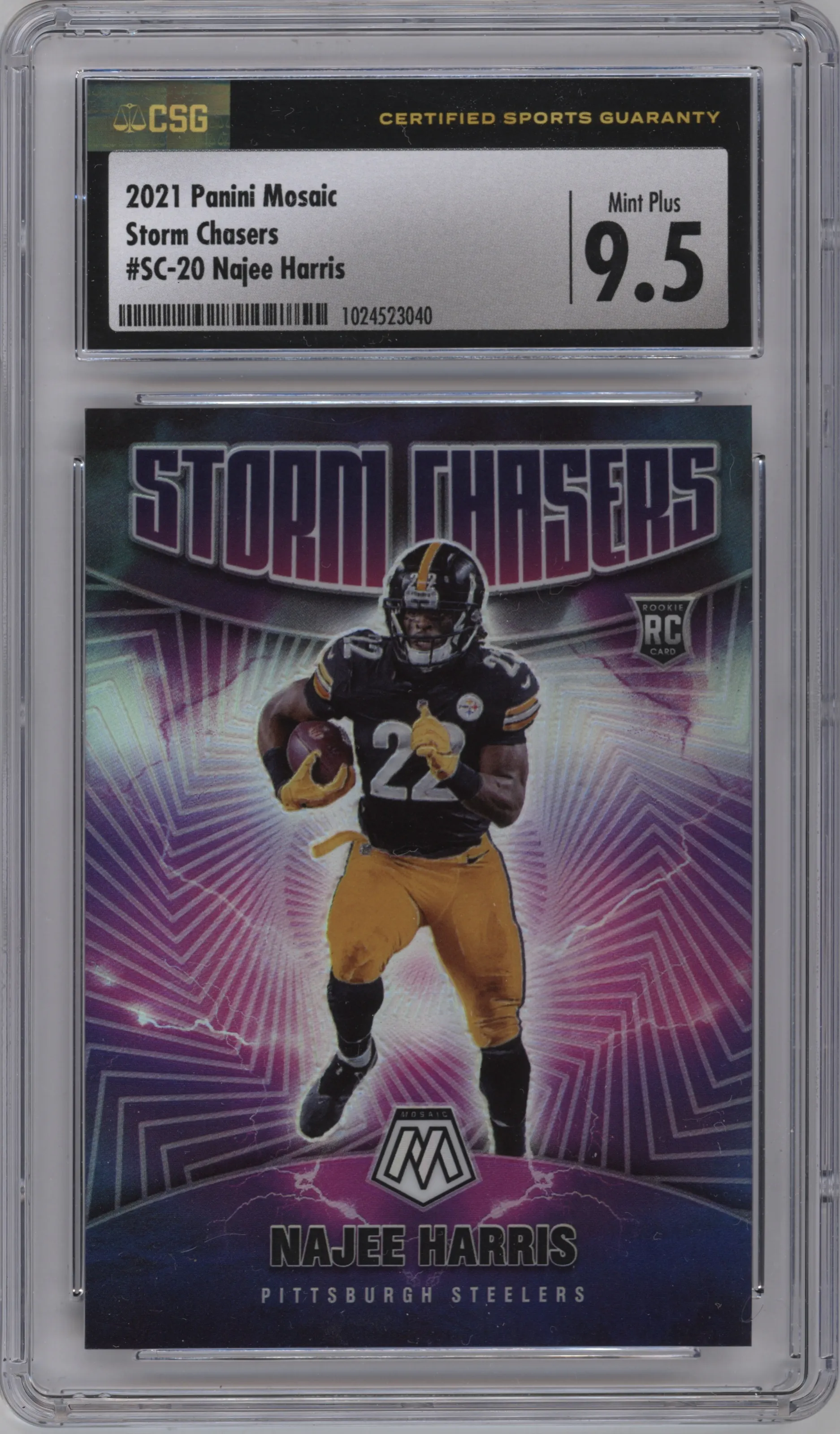 2021 Panini Mosaic Storm Chasers Najee Harris CGC 9.5