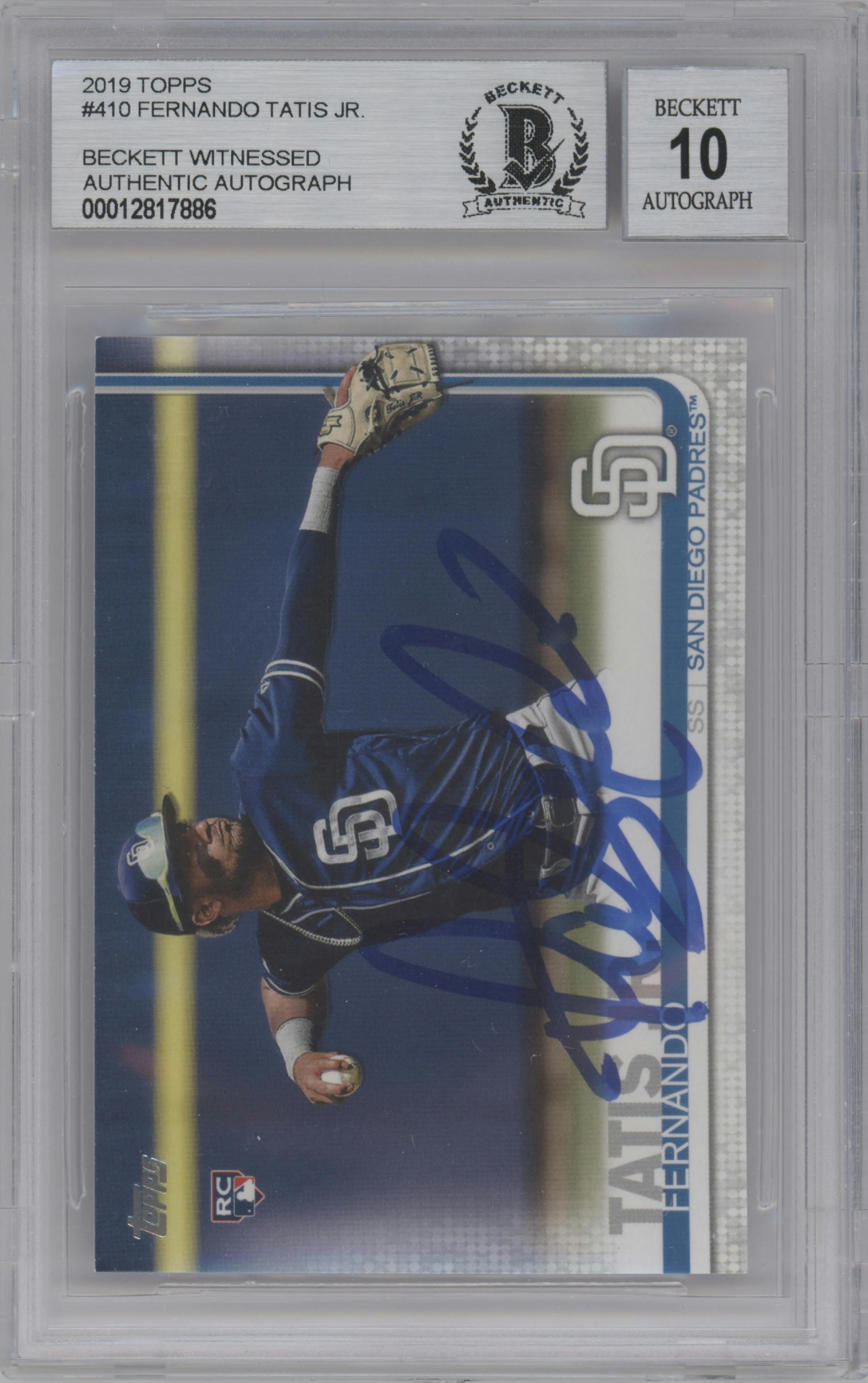 Fernando Tatis Jr. from the 2019 Topps Series 2 set graded by Beckett.