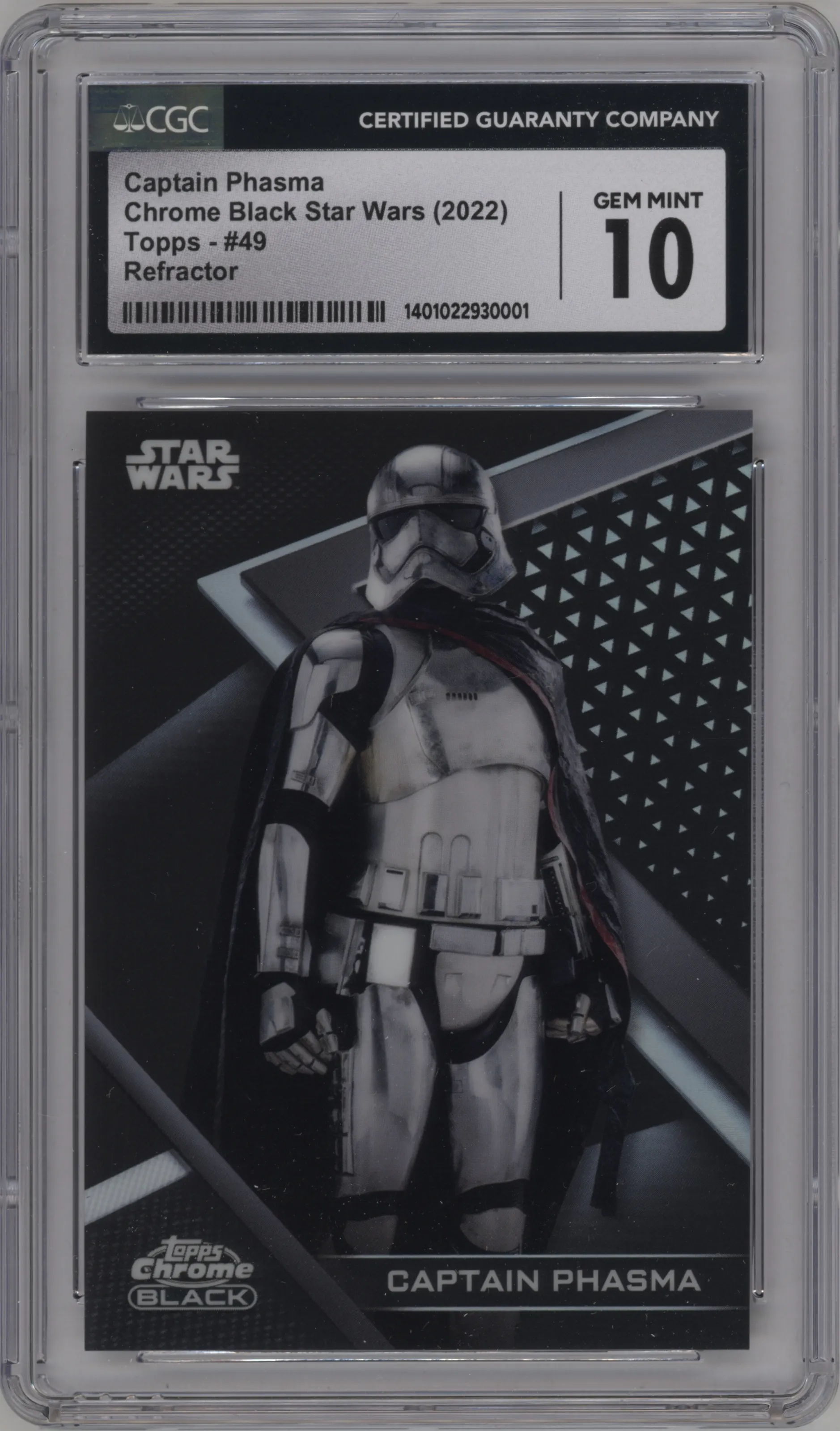 2022 Topps Star Wars Chrome Black Captain Phasma Refractor CGC 10