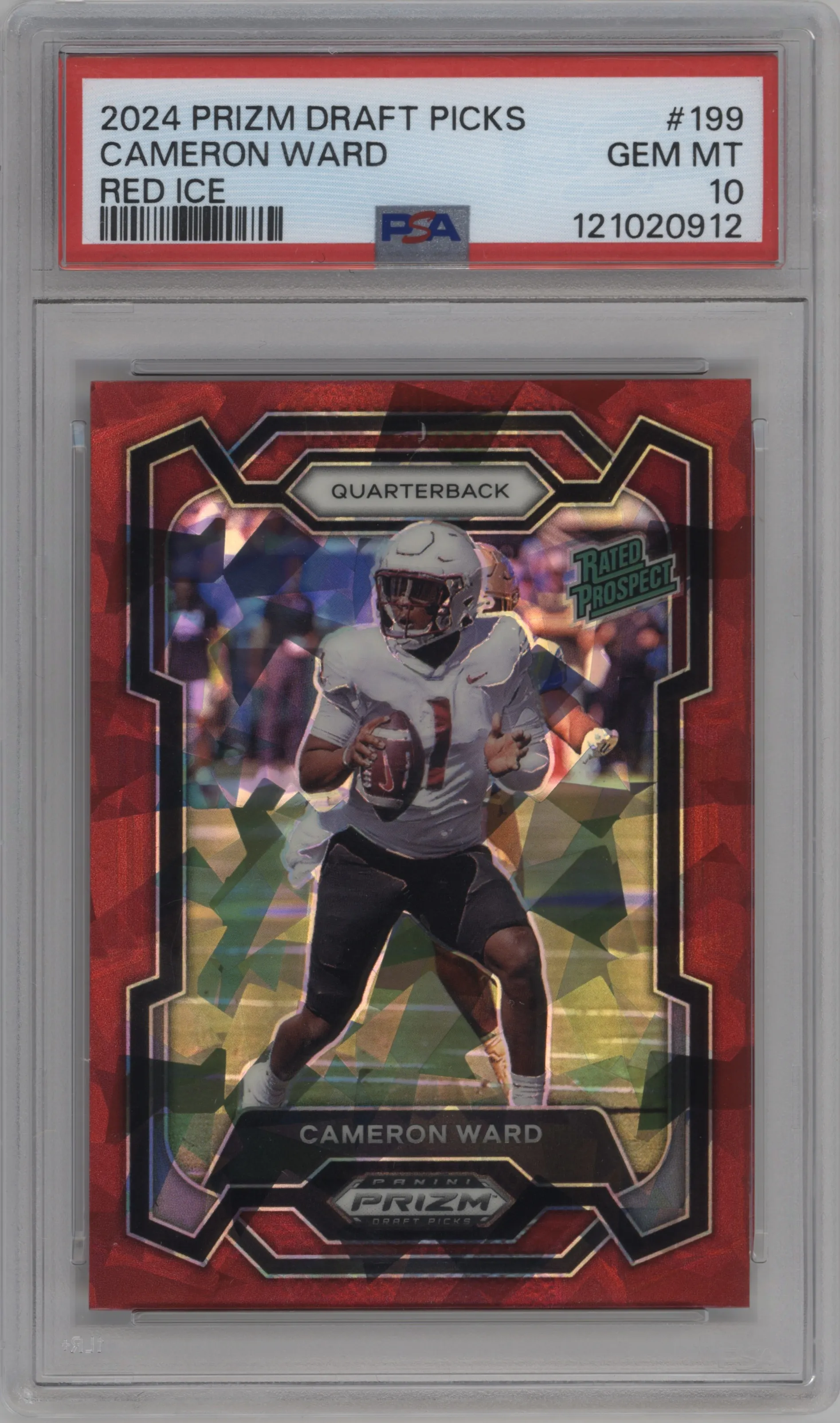 2024 Panini Prizm Draft Picks Cameron Ward Red Ice PSA 10