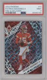 Patrick Mahomes II from the 2022 Panini Phoenix set featuring a Fire & Ice Lazer parallel graded by PSA and given an overall grade of 9.