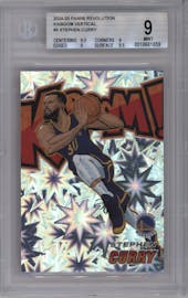 Stephen Curry from the 2024-25 Panini Revolution set graded by Beckett and given an overall grade of 9.