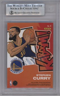 Stephen Curry from the 2024-25 Panini Revolution set graded by Beckett and given an overall grade of 9.