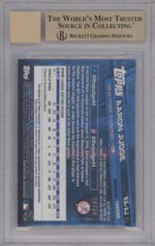 Aaron Judge from the 2017 Topps Chrome set featuring a X-Fractor parallel graded by Beckett and given an overall grade of 9.5.