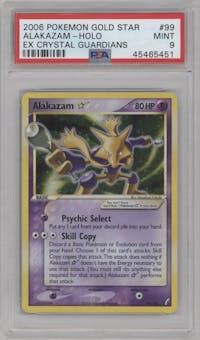 Alakazam Gold Star from the 2006 Pokemon EX set graded by PSA and given an overall grade of 9.