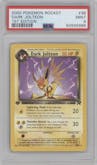 Dark Jolteon from the 2000 Pokemon set graded by PSA and given an overall grade of 9.