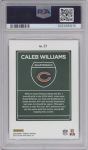 Caleb Williams from the 2024 Donruss set graded by PSA and given an overall grade of 9.