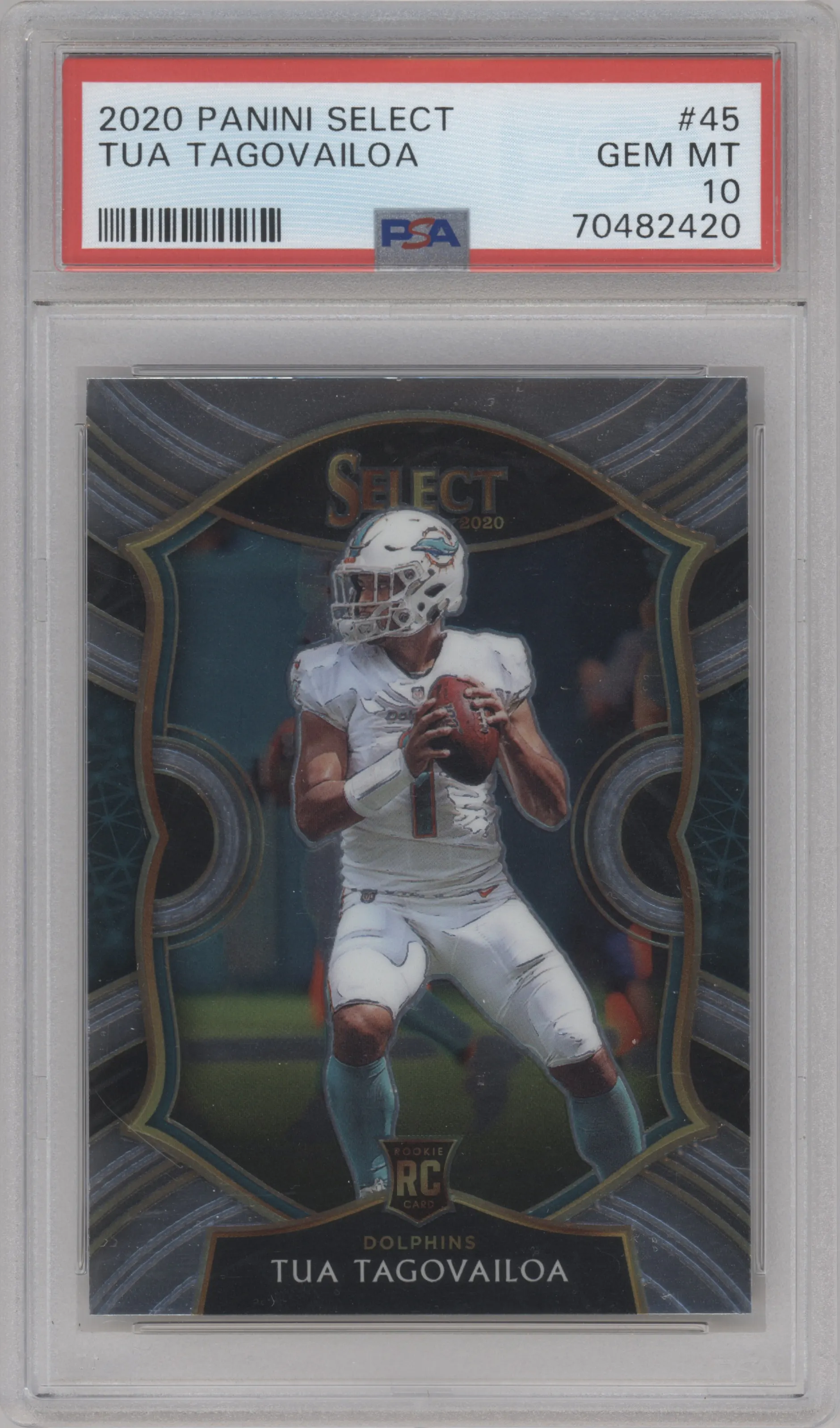 2020 Panini Select Tua Tagovailoa #45 PSA 10