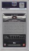 J.J. Watt from the 2011 Topps Platinum Football set featuring a X-Fractor parallel graded by PSA and given an overall grade of 10.