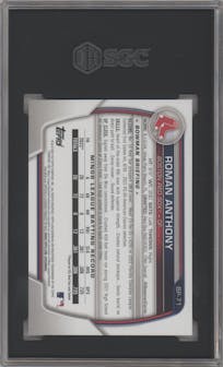 Roman Anthony from the 2023 Bowman  set graded by SGC and given an overall grade of 9.5.