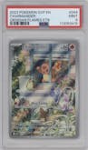 Charmander from the 2023 Pokemon SV set featuring a Obsidian Flames ETB parallel graded by PSA and given an overall grade of 9.
