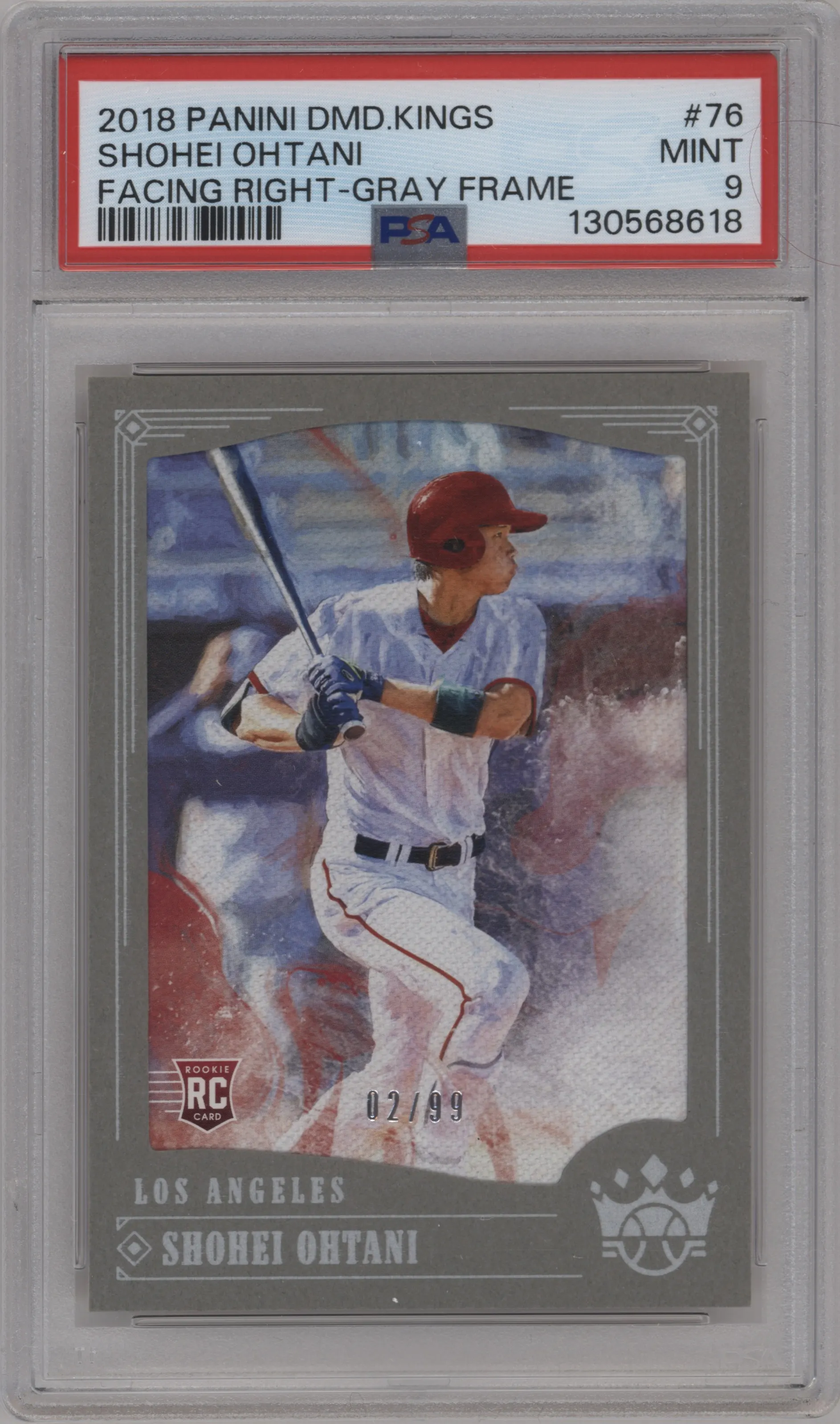 2018 Panini Diamond Kings Shohei Ohtani Gray Framed #76 PSA 9