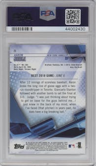 Aaron Judge from the 2018 Bowman’s Best set graded by PSA and given an overall grade of 10.